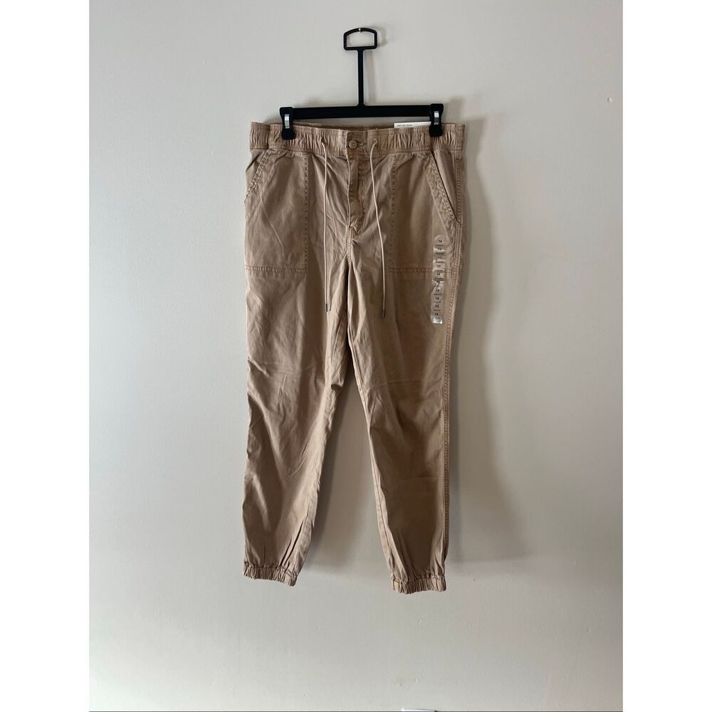 American Eagle Next Level Stretch High Rise Jegging Jogger Khaki Tan Size 14 NWT - Picture 2 of 8